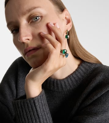 Bague Nudo en or rose et blanc 18 ct avec malachite, prasiolite et tsavorite | Pomellato