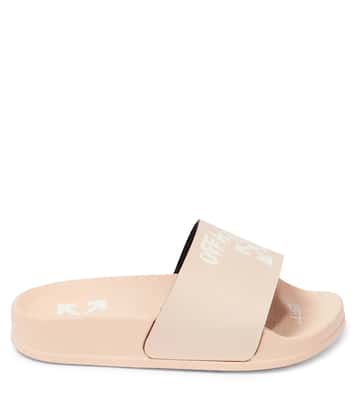 Logo faux-leather slides | Off-White Kids