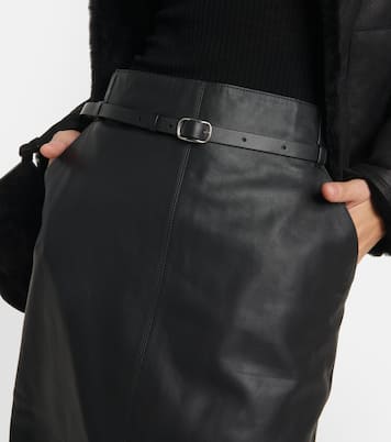 Falda midi de piel | Yves Salomon