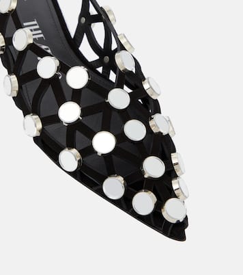 Grid embellished suede ballet flats | The Attico