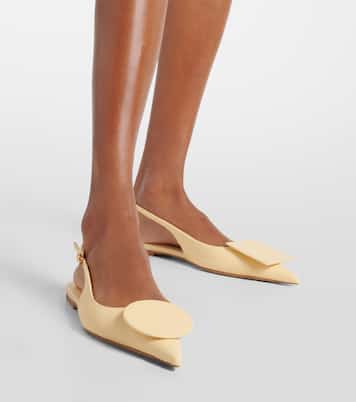 Les Slingbacks Duelo Plates leather slingback flats | Jacquemus