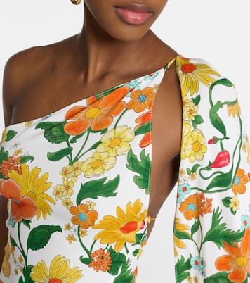 Caped one-shoulder cady gown | Stella McCartney