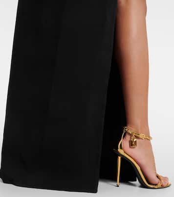 Buckle-detail strapless sablé gown | Tom Ford
