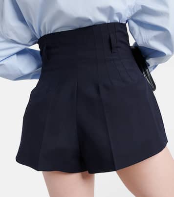 High-rise wool and mohair shorts | Prada