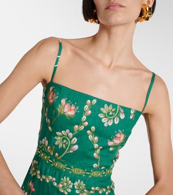Maxikleid Lima Esmeralda aus Leinen | Agua by Agua Bendita