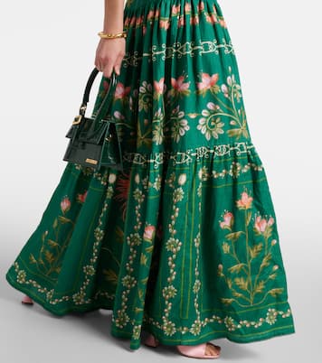 Maxikleid Lima Esmeralda aus Leinen | Agua by Agua Bendita