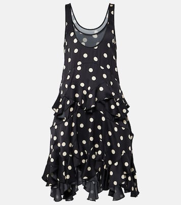 Polka-dot tiered silk-trimmed midi dress | Stella McCartney