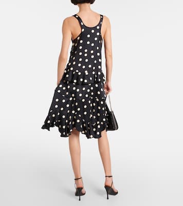 Polka-dot tiered silk-trimmed midi dress | Stella McCartney