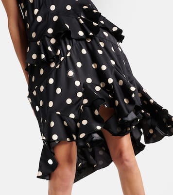 Polka-dot tiered silk-trimmed midi dress | Stella McCartney