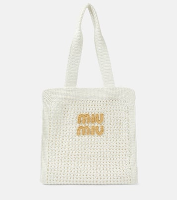 Borsa Medium in crochet con logo | Miu Miu