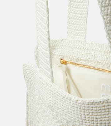 Borsa Medium in crochet con logo | Miu Miu