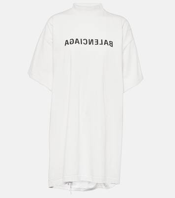 Logo cotton T shirt in black Balenciaga Mytheresa