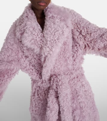 Abrigo envolvente oversized de borrego | Bottega Veneta