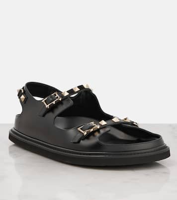 Rockstud leather flat sandals | Valentino Garavani