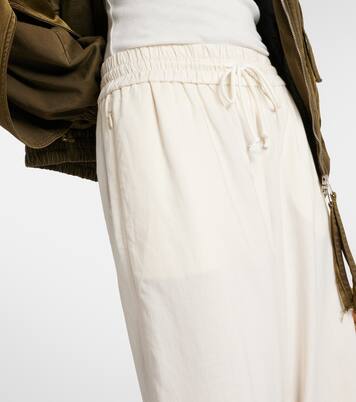 Pantalones anchos de mezcla de algodón de tiro alto | Frame