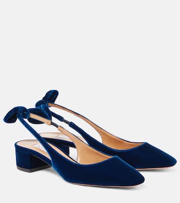 Pumps slingback Very Bow Tie 35 in velluto | Aquazzura