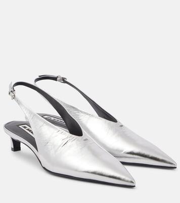 Pumps slingback in pelle metallizzata | Jil Sander