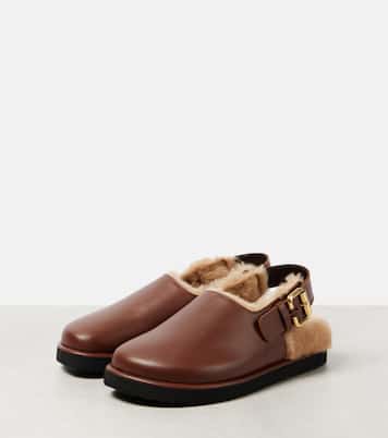 Mules Nil in pelle con shearling | Chloé