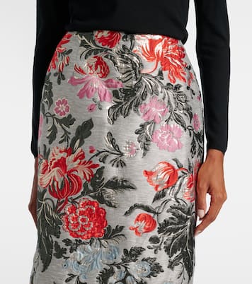 Jupe crayon en jacquard à fleurs | Carolina Herrera