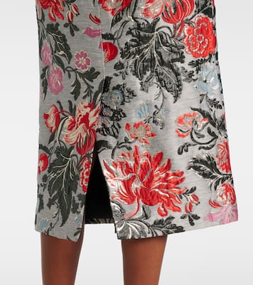 Jupe crayon en jacquard à fleurs | Carolina Herrera