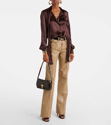 Sac Wallis E/W Small en cuir verni | Tom Ford
