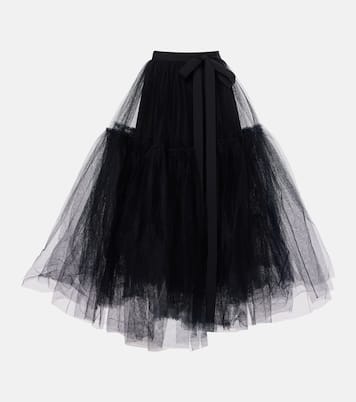 Falda midi de tul con lazo | Erdem