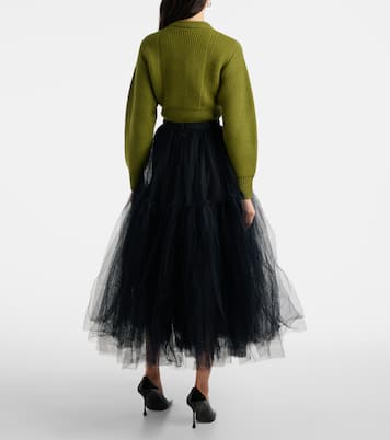 Falda midi de tul con lazo | Erdem