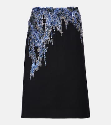 Gonna midi in misto lana con paillettes | Dries Van Noten