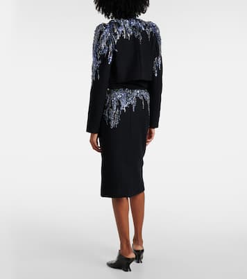 Gonna midi in misto lana con paillettes | Dries Van Noten
