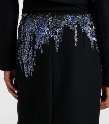 Gonna midi in misto lana con paillettes | Dries Van Noten