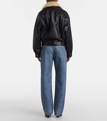 Veste blouson en cuir et shearling | Bottega Veneta
