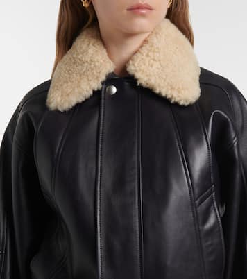 Veste blouson en cuir et shearling | Bottega Veneta