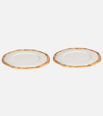 Bamboo set of 2 ceramic charger plates | Les-Ottomans