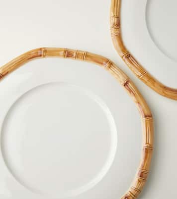 Bamboo set of 2 ceramic charger plates | Les-Ottomans