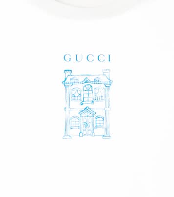 Camiseta en jersey de algodón estampada | Gucci Kids