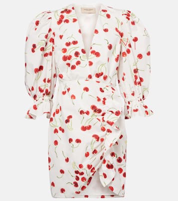 Puff-sleeve cotton-blend minidress | Adriana Degreas