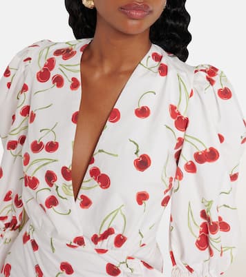 Puff-sleeve cotton-blend minidress | Adriana Degreas