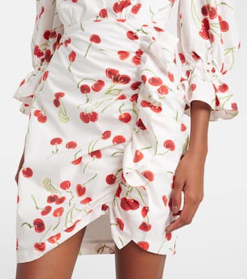 Puff-sleeve cotton-blend minidress | Adriana Degreas