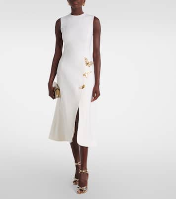 Abito midi in misto lana con applicazioni | Oscar de la Renta