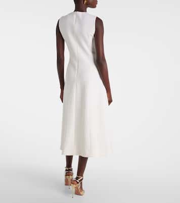 Abito midi in misto lana con applicazioni | Oscar de la Renta