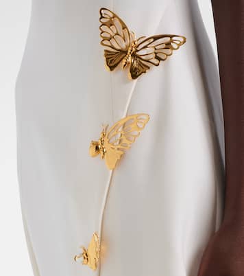Abito midi in misto lana con applicazioni | Oscar de la Renta
