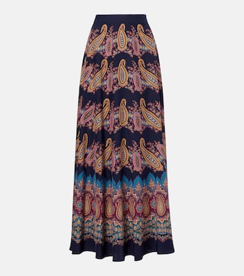 Gonna midi in seta con stampa paisley | Etro