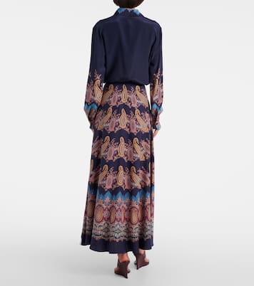 Gonna midi in seta con stampa paisley | Etro