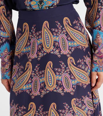 Gonna midi in seta con stampa paisley | Etro