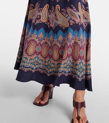 Gonna midi in seta con stampa paisley | Etro