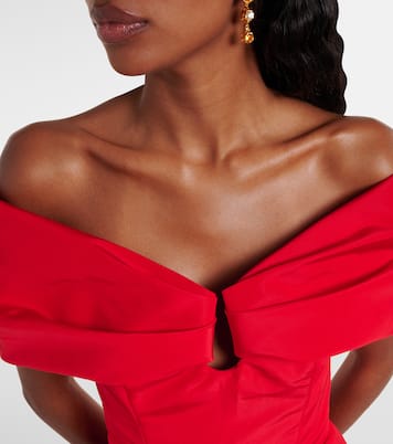 Off-shoulder silk maxi dress | Carolina Herrera