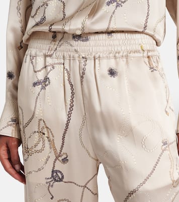 Printed silk satin pajama pants | Victoria Beckham