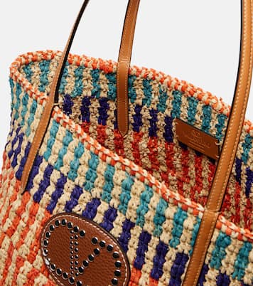Tote VLogo aus Raffiabast mit Leder | Valentino Garavani