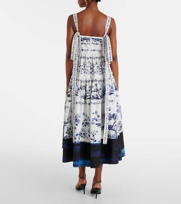 Vestido midi de algodón estampado | Erdem
