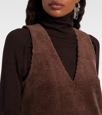 Cotton corduroy minidress | Ganni